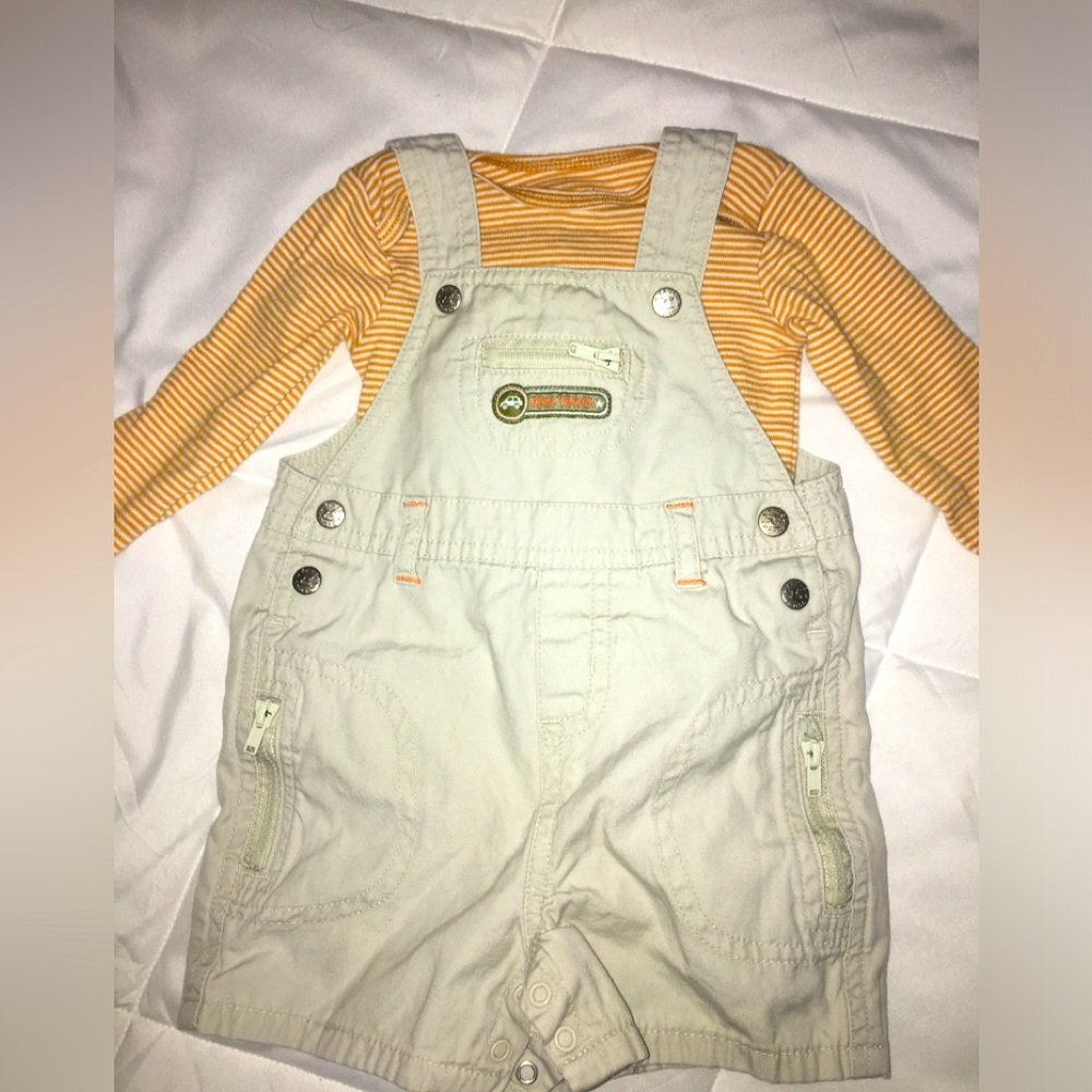 Faded Glory Baby | Overall shorts with Striped Onesie